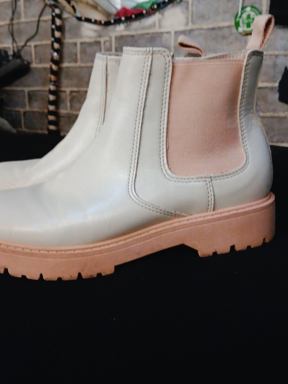 wonder nation Cream and Pink Chelsea Ankle Boots for Kids
